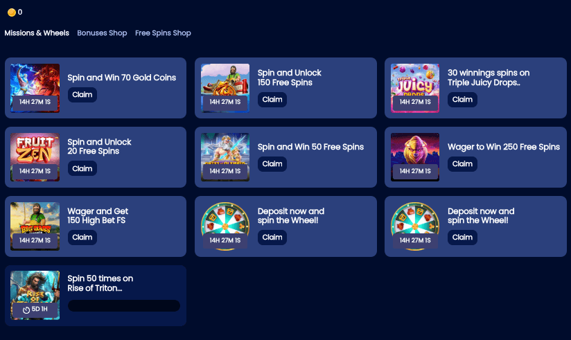 Fiestaslots Casino Missions